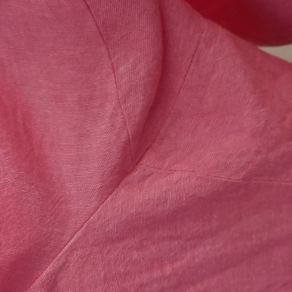 JONES NEW YORK Pink Plus Size Pull On Chambray Linen Capri Pants - Picture 5 of 11